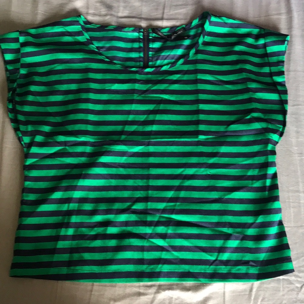 Green and navy top. Size S. Worn 3 times.